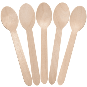 LotFancy 100Pcs Disposable Wooden Spoons, 6.25 in Sampling Tasting Spoons,Wood