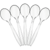 PLASTICPRO Clear Plastic Soup Spoons Heavy Duty Disposable Silverware, 100-Pack