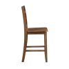Counter Height 5pc Dining Set Walnut Finish Table and 4 Counter Height Chairs Wooden Kitchen Dining Furniture Transitional Style