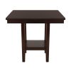5pc Counter Height Dining Set Espresso Finish Counter Height Table with Shelf and 4 Counter Height Chairs Set Wooden Furniture Dining Kitchen Set