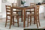 Counter Height 5pc Dining Set Walnut Finish Table and 4 Counter Height Chairs Wooden Kitchen Dining Furniture Transitional Style