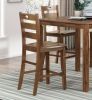 Counter Height 5pc Dining Set Walnut Finish Table and 4 Counter Height Chairs Wooden Kitchen Dining Furniture Transitional Style