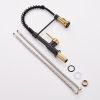 Commercial Black and Gold Kitchen Faucet with Pull Down Sprayer, Single Handle Single Lever Kitchen Sink Faucet