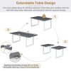TOPMAX Modern 78inch 6-Piece Extendable Dining Table Set, 4 Upholstered Dining Chairs and Dining Bench, 18" Butterfly Leaf, White