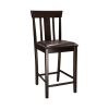 5pc Counter Height Dining Set Espresso Finish Counter Height Table with Shelf and 4 Counter Height Chairs Set Wooden Furniture Dining Kitchen Set
