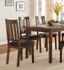 Espresso Finish 6pc Dining Set Tabe Bench and 4 Chairs Set Black Faux Leather Upholstered Seat Dining Kitchen Set Wooden Furniture