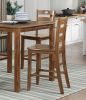 Counter Height 5pc Dining Set Walnut Finish Table and 4 Counter Height Chairs Wooden Kitchen Dining Furniture Transitional Style
