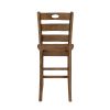 Counter Height 5pc Dining Set Walnut Finish Table and 4 Counter Height Chairs Wooden Kitchen Dining Furniture Transitional Style