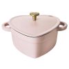2QT Cast Iron Heart Dutch Oven, Pink Champagne by Drew Barrymore