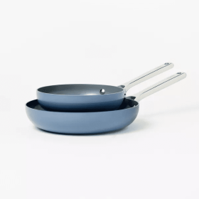 2pk (8" & 10") Aluminum Nonstick Frypan Set (Color: Blue)